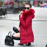 香樱加厚棉衣女装2015冬季新款韩版修身大毛领中长款棉服外套女潮