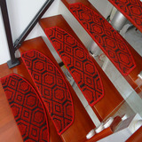 欧式实木楼梯红地毯踏步垫免胶自粘脚垫楼梯地毯防滑垫地垫脚踏垫
