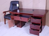 1.4米办公桌油漆电脑桌时尚老板桌贴木皮中班台主管桌1.2米小班台