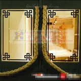 中式角花方形边框服装店珠宝店餐厅咖啡店商铺橱窗落地玻璃门贴纸