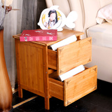楠竹实木床头柜 简约现代置物架带滑轮竹制品收纳柜子特价直销