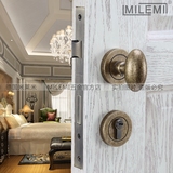 德国米莱米五金门锁室内美式执手锁欧式仿古铜色房门锁球形门把手