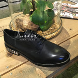 香港正品代购ASH女鞋2016新款英伦系带铆钉平跟低帮皮鞋休闲鞋