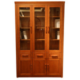 顺心全实木家具书柜 美国红橡木两门三门玻璃门书柜书橱组合910