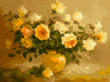 diy数字油画包邮特价 手绘填色客厅抽象花卉装饰画 40*50馨香花开