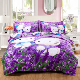 全棉床上纯色四件套床套简约1.5米紫色1.8m纯棉床单2.0m床双人2.2