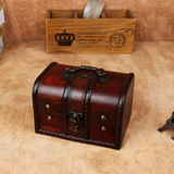 欧式复古 盒子木盒子可加锁仿古木质首饰收纳盒子装饰盒道具摆件