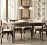 特价美式复古餐桌 法式实木做旧餐桌 客厅餐桌椅组合别墅家具订制