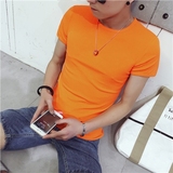 夏装男生S码T恤韩版修身小码紧身短袖社会精神小伙瘦版半袖小衫潮