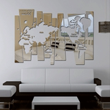 企业办公室文化墙装饰世界地图墙贴背景墙装饰3D立体亚克力贴画