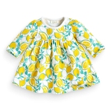 英国Next代购女婴柠檬黄长袖连衣裙印花平织上衣967388