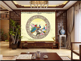 大型无缝壁画整张玄关客厅电视背景墙纸壁纸酒店主题古典中式墙画