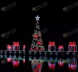 尊硕商业美陈 圣诞节大型钢架加密led灯光造型圣诞树户外美陈布置