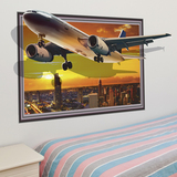 3D立体墙贴纸自粘壁纸创意飞机卧室床头房间装饰品沙发背景墙宿舍