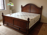 精品实拍实木美式做旧双人床1米51米8定制平板床婚床两门衣柜
