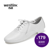 Westlink西遇2016春季新款 圆头学院风系带休闲百搭平底单鞋女鞋