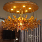 木棒吊灯木条流星化雨设计师艺术餐厅LED客厅会所简约实木制吊灯