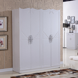 实木质现代简易组合组装卧室整体简约板式衣橱家具34四门欧式衣柜