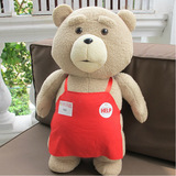 包邮大号泰迪熊ted2熊围裙粗口熊玩偶毛绒布艺类玩具公仔抱枕礼物