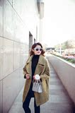 2015冬装韩版毛呢外套女中长款显瘦加厚长袖克拉翻领呢子大衣J72