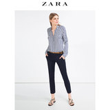 ZARA 女装 含腰带中腰长裤 09929025401