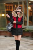 2014冬季新款时尚修身中长款韩版女装羽绒棉棉衣外套大毛领女装
