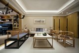 新中式沙发 现代简约实木组合沙发 样板间设计 禅意原木色家具
