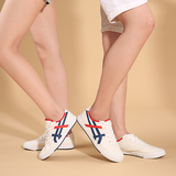 2016春白色情侣小白鞋低帮平底休闲帆布鞋女鞋子系带韩版板鞋球鞋