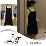 张娜拉同款lap正品韩国代购16年春夏装新款针织吊带连衣裙子女装