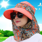 夏天女士遮阳帽韩版大沿防晒帽防紫外线骑车遮脸可折叠沙滩太阳帽