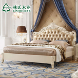 林氏木业欧式床法式田园双人床1.8米公主床结婚床卧室家具KA628C*