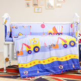 婴儿床品 纯棉被套床单九件套宝宝床围穿上用品套件枕头全棉被子