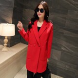 拉夏贝尔新款女装韩版显瘦外套专柜同款中长款风衣大衣女20006312