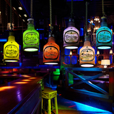 创意酒吧吧台吊灯咖啡厅KTV餐厅休闲吧个性单头复古酒瓶装饰灯具
