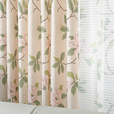 现代美式田园乡村花朵清新环保遮光棉麻客厅卧室飘窗成品定制窗帘