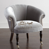 欧式新古典时尚梳妆椅接待椅美式乡村布艺单人沙发椅休闲椅形象椅