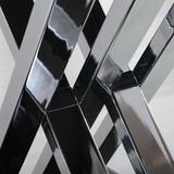 不锈钢玻璃餐桌长方形黑色桌椅组合折叠伸缩简约现代钢化吃饭桌子