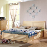 现货全实木床单人床双人床 松木家具箱体床 高箱床 1.5米1.8米床
