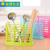 厨房用品镂空塑料三格筷子筒 餐具收纳架沥水筷子笼筷子桶