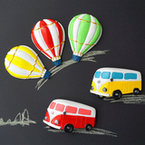 【萌小依】汽车公交车热气球创意立体磁扣冰箱贴吸磁贴家居装饰品