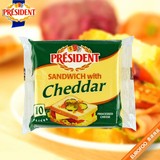 总统牌三明治切片干酪200g 法国进口奶酪芝士片切达奶酪 烘焙原料