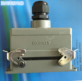 荣欣矩形插头重载连接器HE-024 24芯16A双扣航空插头热流道接插件
