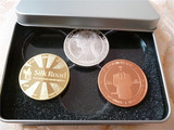 全新送币盒 3枚全套美国 比特纪念章纪念币 外币收藏工艺品礼品