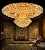 欧式水晶吸顶灯金色圆形LED客厅灯大气豪华酒店大厅灯具1.2 1.5米