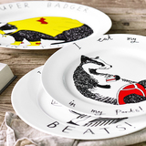 妙HOME 北欧设计师 创意骨瓷餐具27cm牛排盘子卡通西餐盘