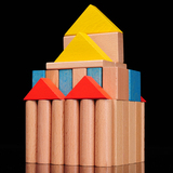 进口榉木制大颗粒宝宝早教启蒙益智玩具 儿童拼装积木2-3-4岁玩具