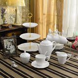 英式下午茶具组合 玫瑰欧式咖啡杯具套装 高档陶瓷茶壶茶杯 送礼