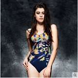 波尼士女2015新款专业竞速游泳衣遮肚显瘦塑身保守连体三角游泳衣