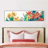 蒲公英装饰画卧室床头挂画花卉简约中式横幅艺术壁画客厅温馨墙画