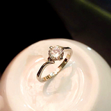 1件包邮 2015婚礼新娘婚戒钻戒 18K镀金一克拉专柜仿真女钻石戒指
